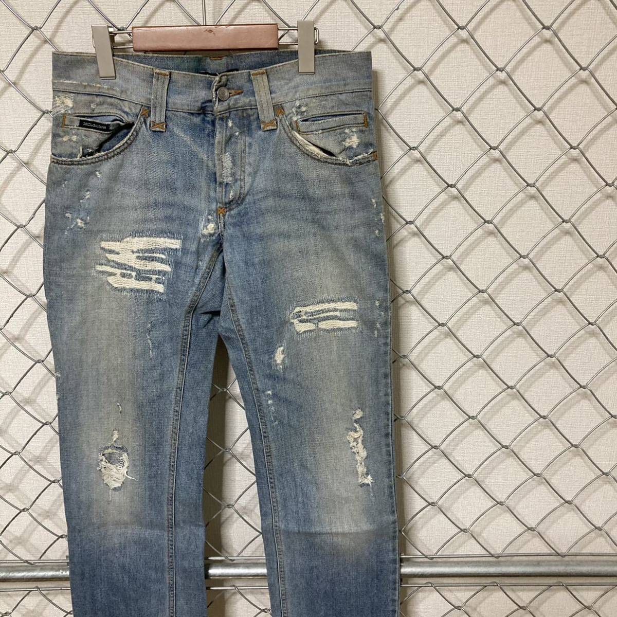 3年保証』 イタリア製 ドルチェ&ガッバーナ D&G ダメージリペア加工 44