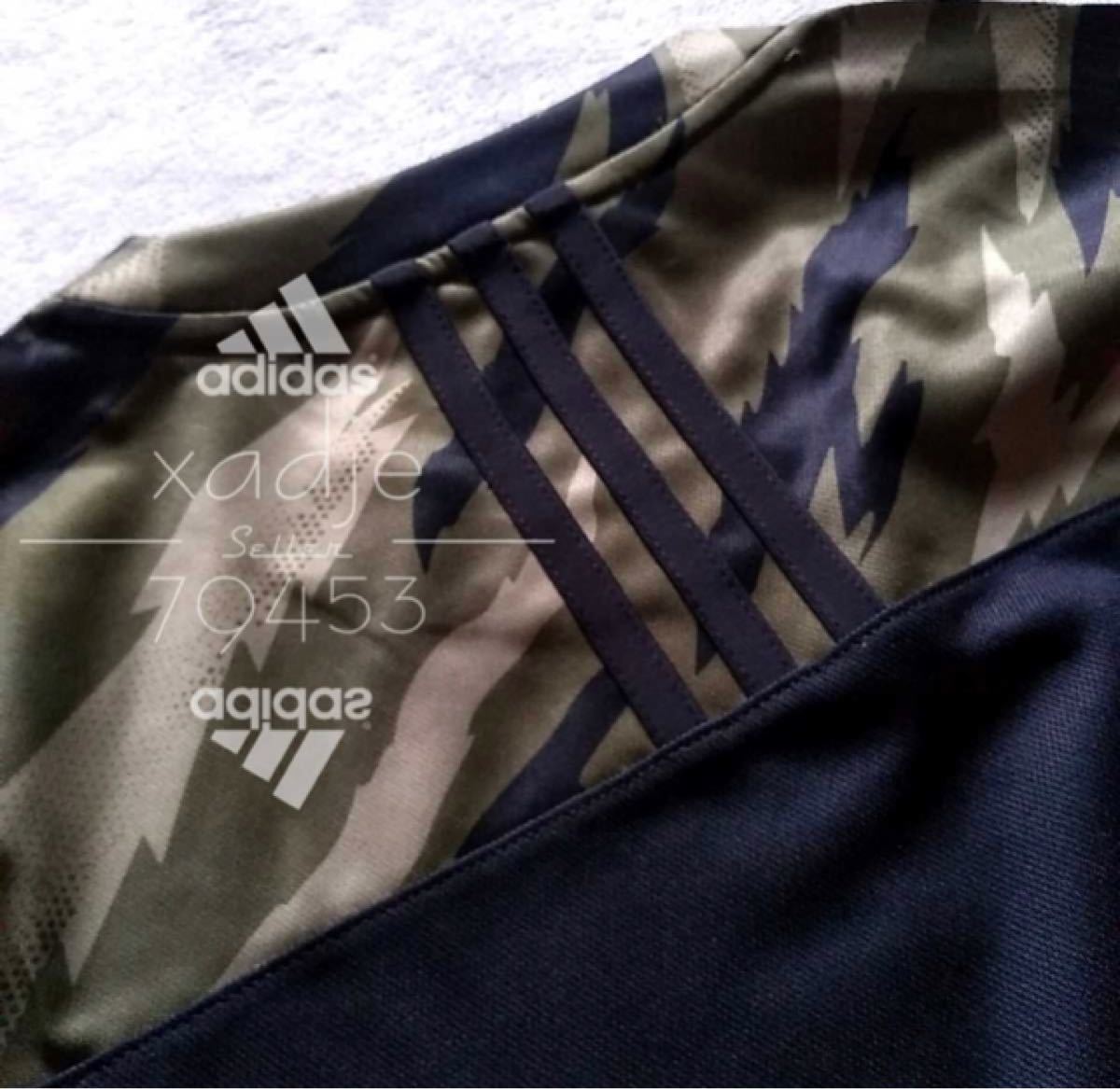 【新品】adidas アディダス ジャージ 上下セット Tシャツ ハーフパンツ セットアップ CAMO柄 カーキ O ( XL )
