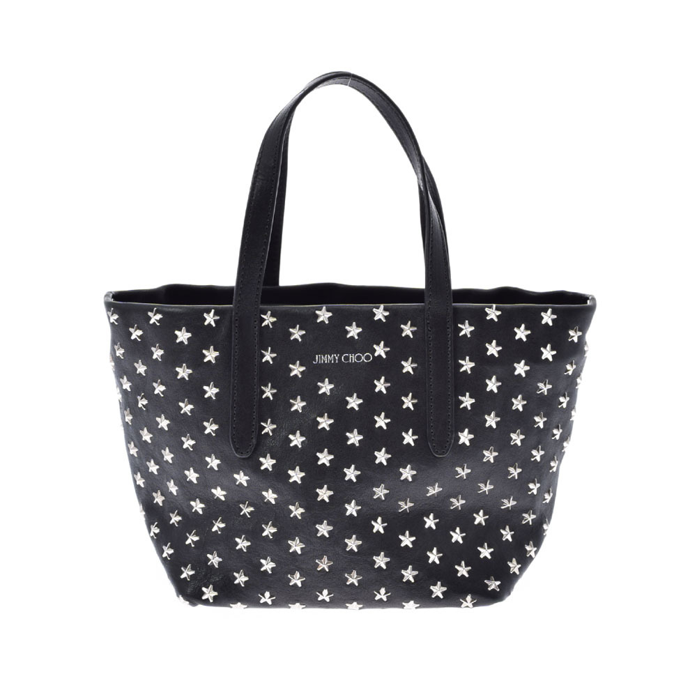 JIMMY CHOO ジミーチュウ ミニサラ スタッズ 黒 レディース カーフ トートバッグ ABランク 銀蔵 | elearning.stkipmodernngawi.ac.id