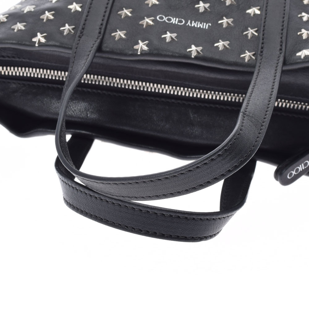 JIMMY CHOO ジミーチュウ ミニサラ スタッズ 黒 レディース カーフ トートバッグ ABランク 銀蔵 | elearning.stkipmodernngawi.ac.id
