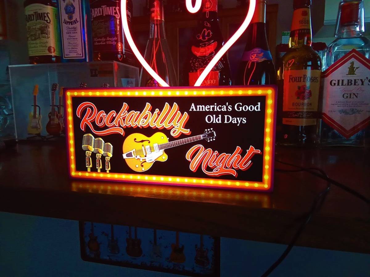  american retro все Dayz контри-рок блокировка n roll party гитара Showa Retro автограф табличка украшение смешанные товары LED2way свет BOX