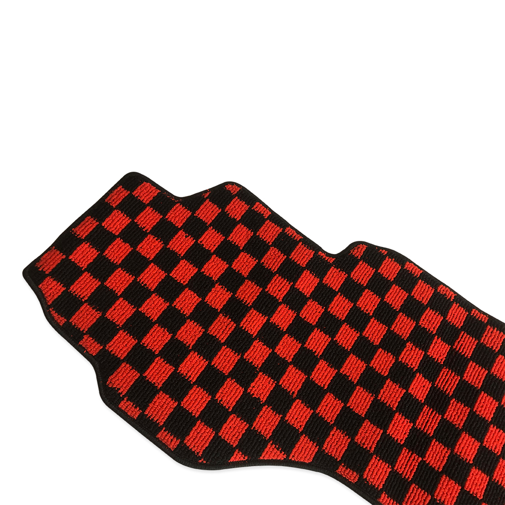 三菱 ふそう ブルーテック キャンター 平成22年12月- 標準 シングル ダブル フロアマット フロント レッド x ブラック チェック 赤x黒_画像2