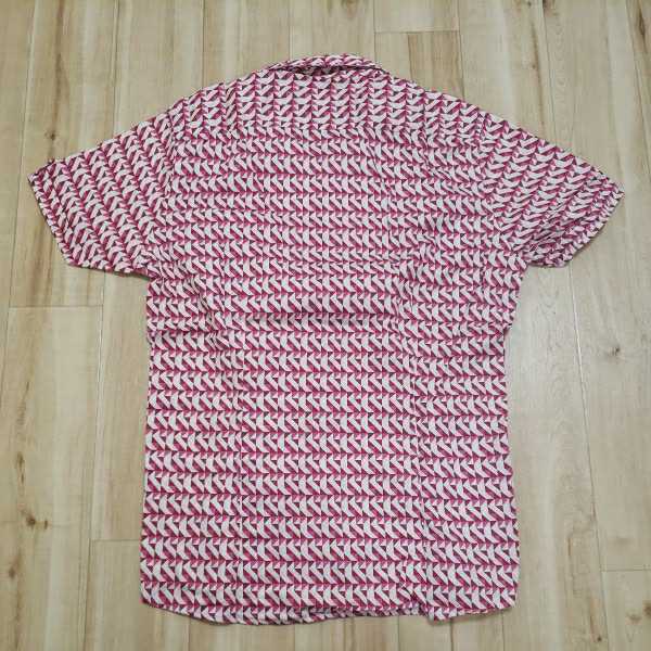 カスタムカルチャー　customculture　半袖シャツ 総柄 ピンク　ホワイト　サイズ3 Lサイズ　日本製　メンズ　半袖Tシャツ_画像4