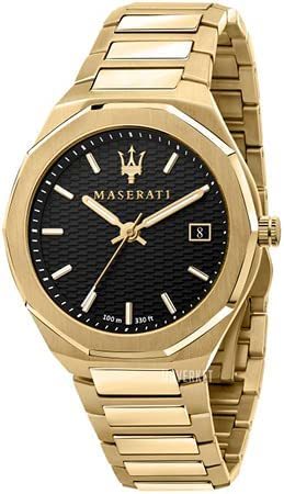 入手困難 新品 正規品 Maserati マセラティ 腕時計 メンズ ゴールド 金色 ブラック 黒 イタリア クォーツ オフィシャル 公式