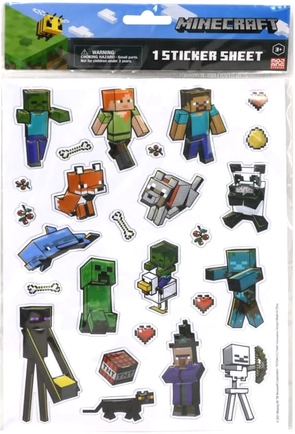 Minecraft (マインクラフト) Raised Sticker Sheet　立体シール 3D　ステッカー　_画像1