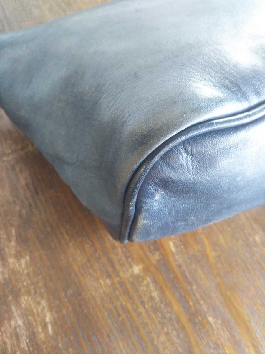 最高級! Y2LEATHER 馬革 HORSE HIDE ホースハイド オールレザー ショルダーバッグ ボディバッグ インディゴブルー 上質レザー 本革バッグ_画像8