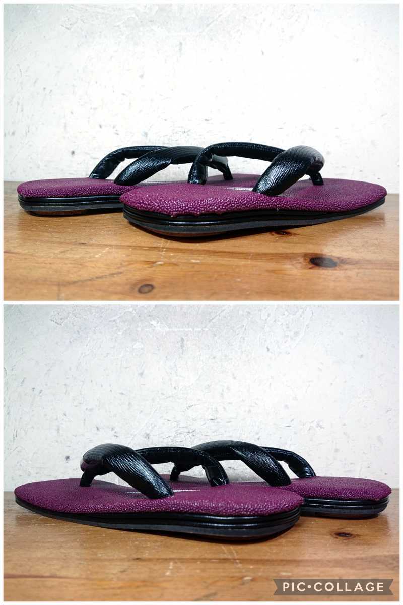 【 неиспользуемый / доставка бесплатно 】 сделано в Японии   большой ... мастерская  ...  серый  ... кожа   снег ... ... 8...6... 26-26.5cm соответствующий   фиолетовый   фиолетовый    кожа  сандалии 
