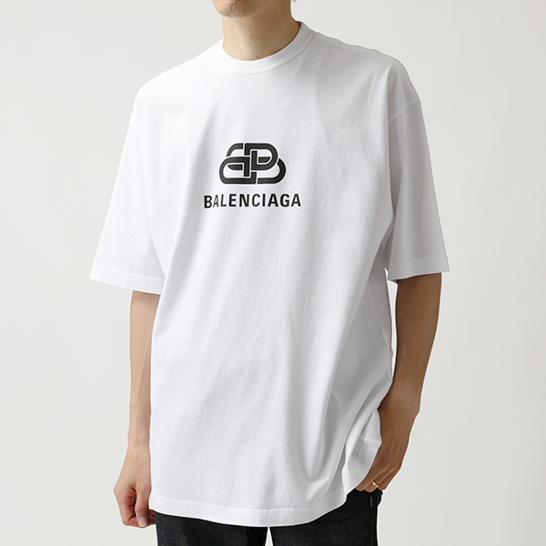 国内正規品 定価7.6万 BALENCIAGA BB OVERSIZE Tシャツ XS 白　バレンシアガ　BBロゴオーバーサイズ半袖Tシャツ