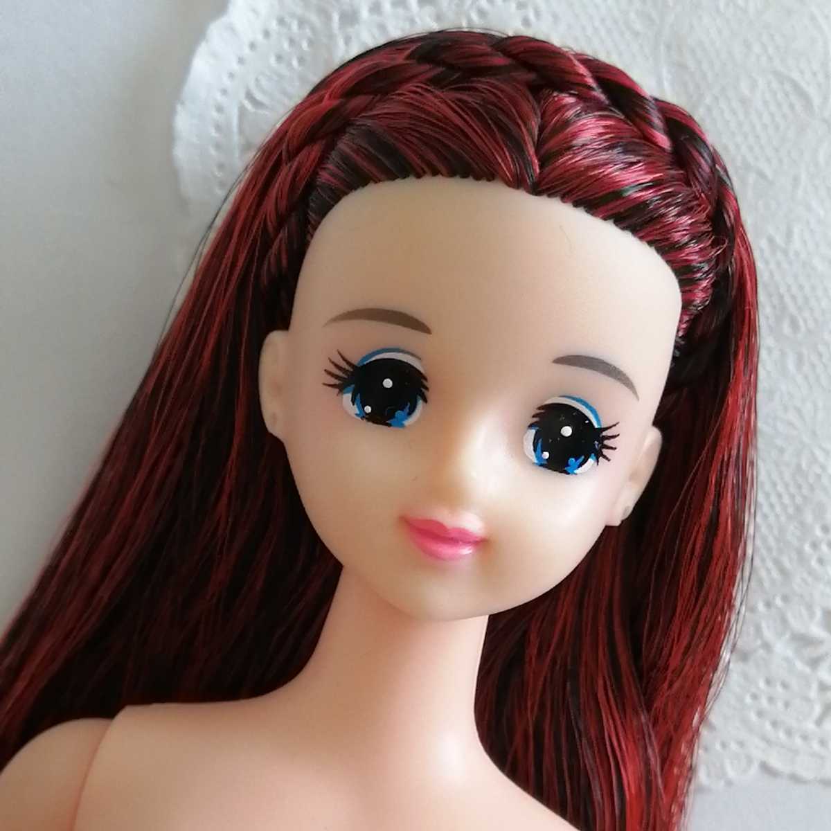 2r829 メッシュ エイティーンジェニー 太眉 ジェニー 人形本体 超ロングヘア 赤 黒 日本製 TAKARA JAPAN