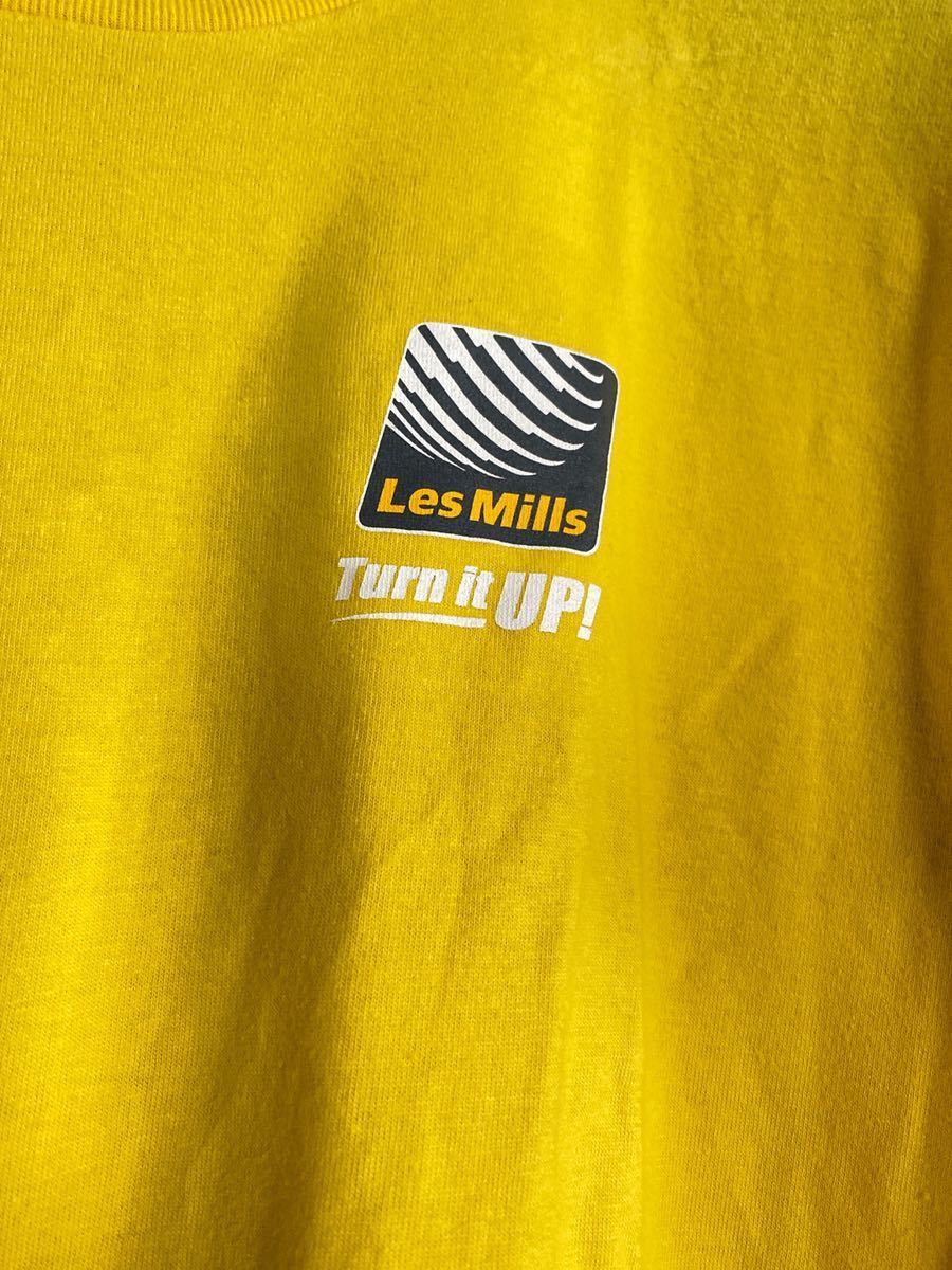 レスミルズ LES mills 半袖Tシャツ トレーニング 筋トレ ジム 限定 トレーニー 半袖 Tシャツ 大阪 関西 ご当地 おもしろ レア 黄色 メンズS_画像3