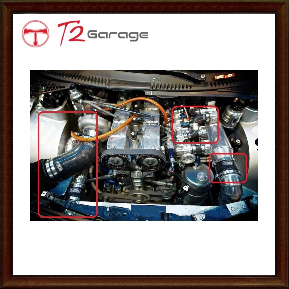 T2GARAGE2.25 3 57 mm76 mm 4 層シリコーン 90 度エルボーリデューサーホースホース BMW E60 T2SS90R5776の画像4