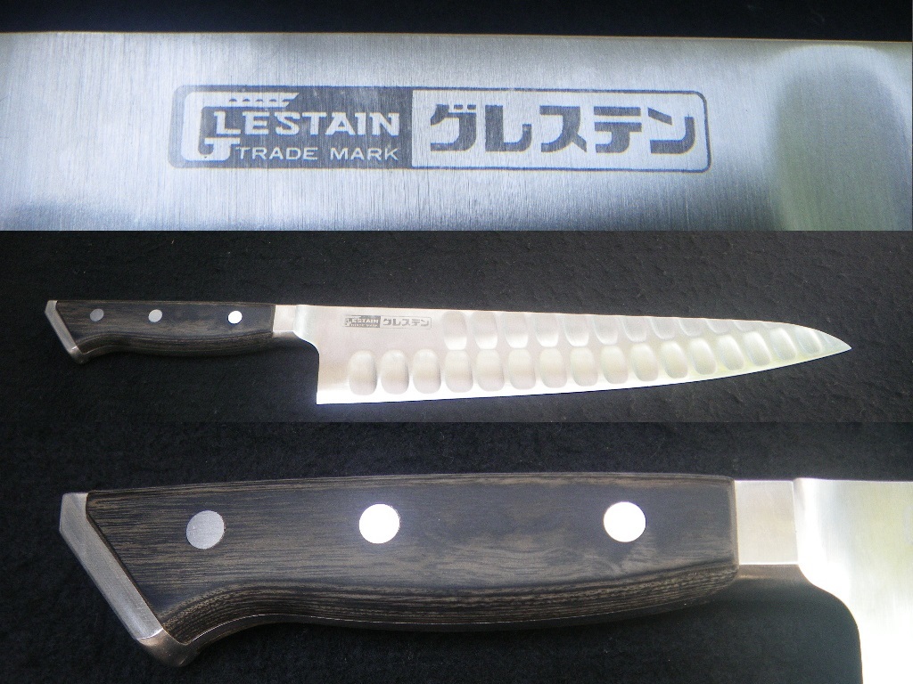 9 size blade length 275. meat cleaver kitchen knife one side dimple processing shef knife total length 413. made in Japan book@ job for cooking person Japan chefknife