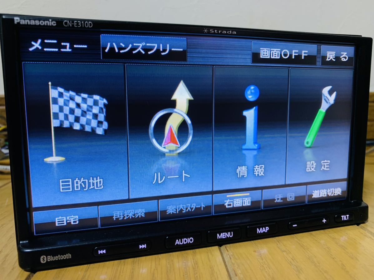 美品 2019年発売モデル ストラーダ CN-E310D 1SEG Panasonic純正新品アンテナキット付 Bluetooth ハンズフリー