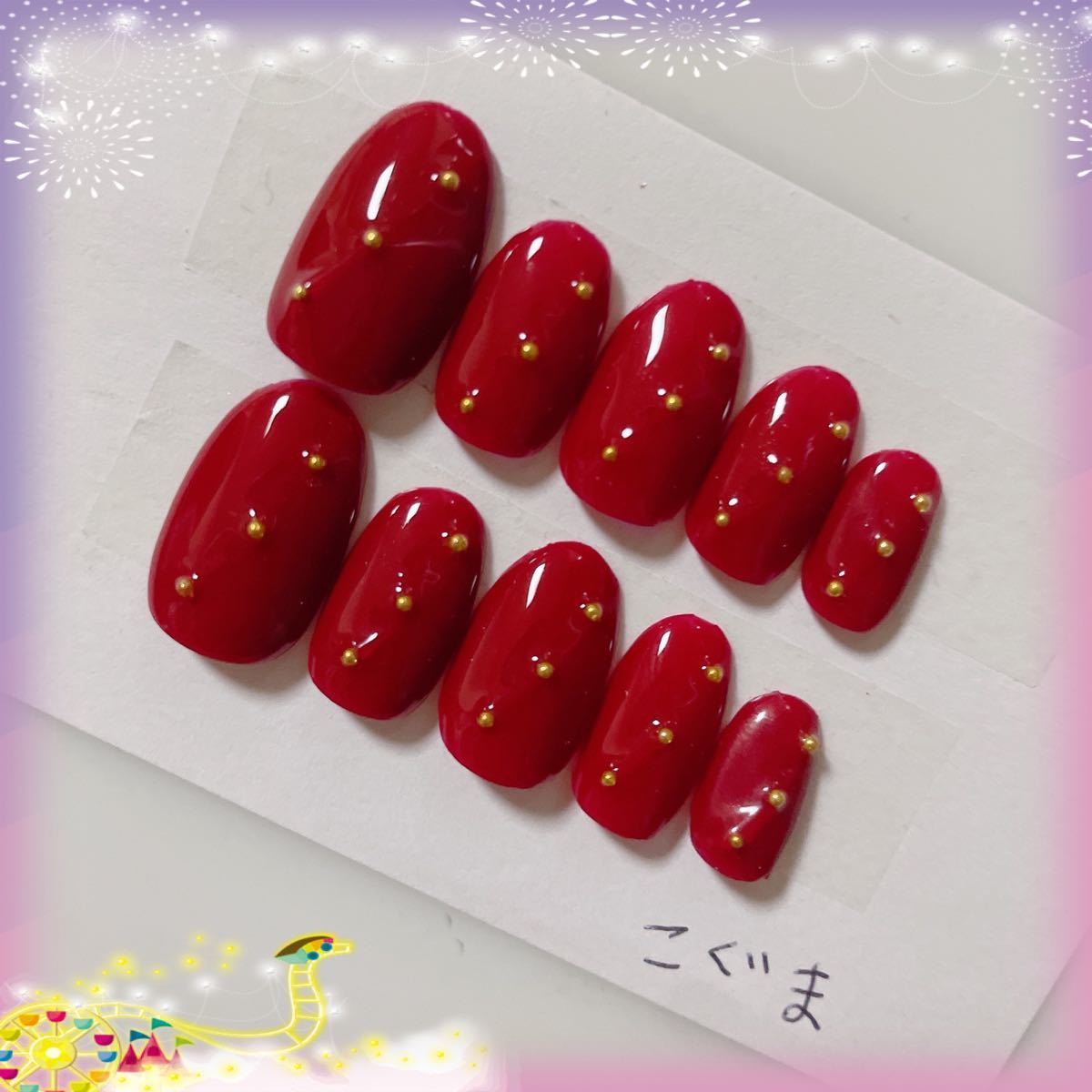 【No.10】シンプルネイル RED