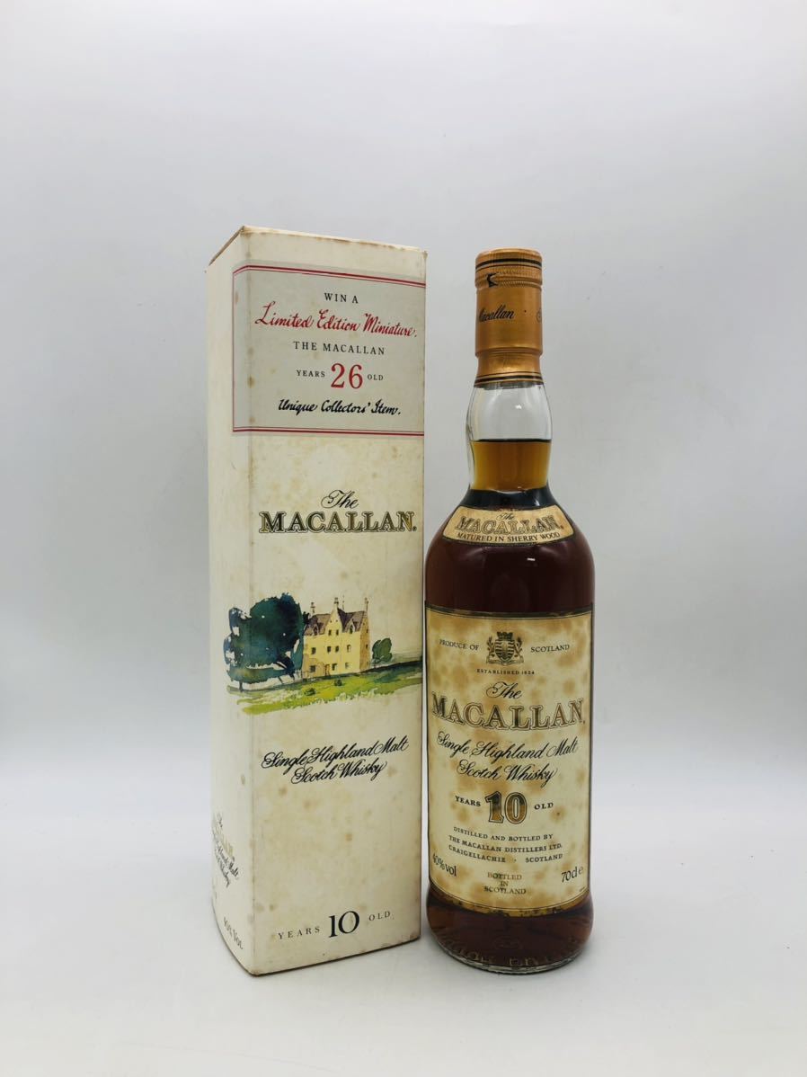【未開栓】THE Macallanザ・マッカラン10年 シェリーウッド シングルモルトウイスキー 40% 750ml 旧ボトル 箱付き 古酒 希少 WH6345