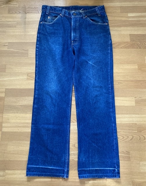 濃紺 VINTAGE 90's USA製 Levi's 517-0215 茶文字 ブーツカット フレア デニムパンツ ヴィンテージ 90年製 古着 W34 L36