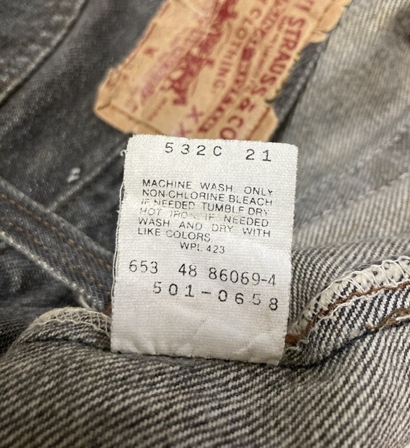 希少 先染め黒 初期 赤文字 80's USA製 VINTAGE Levi's 501-0658 653