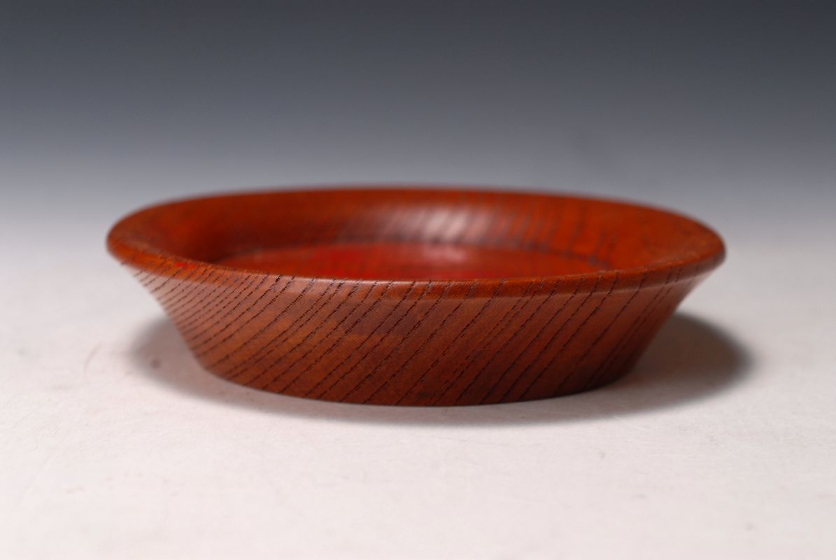 2388-1 木工 作家物 作者不明 刳り貫き 無垢 漆 オーバル皿 木の皿の画像6