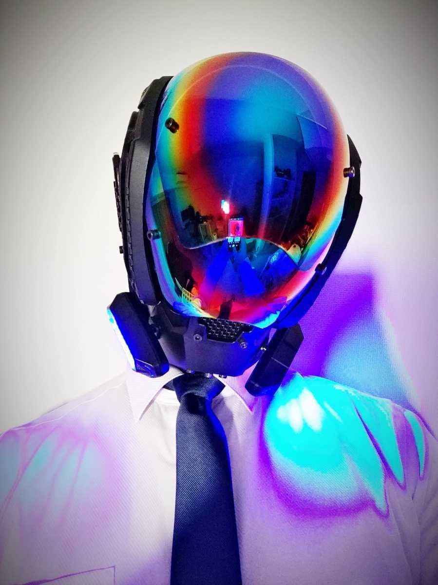 日本製 サイバーパンク風 フェイスマスク サイバーマスク LED発光タイプ