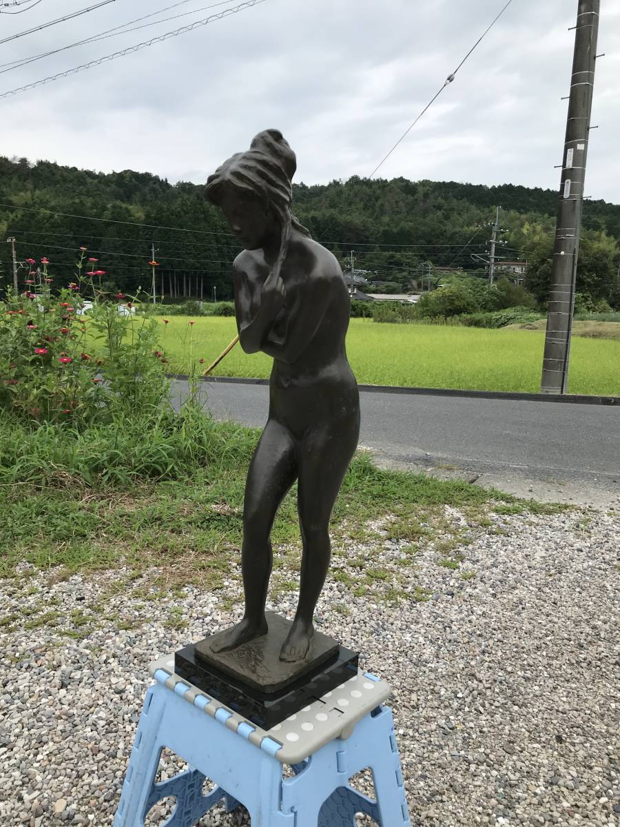 現金特価 彫刻家 安藤菊男作 ブロンズ像 裸婦像 女性像 重さ約3.7kg M
