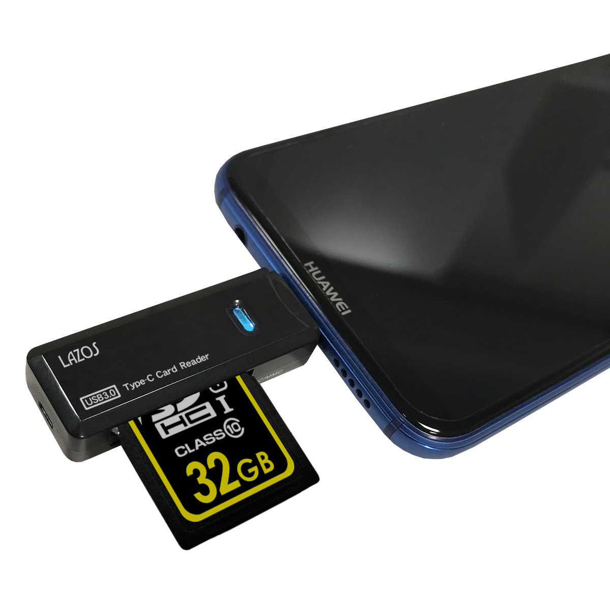 送料無料 カードリーダー USB3.0 /スマホ・タブレット対応） USBタイプC SD&マイクロSD（SD/ SDHC/ SDXC）L-TCRS-3.0/3676 Lazosｘ１個_画像8