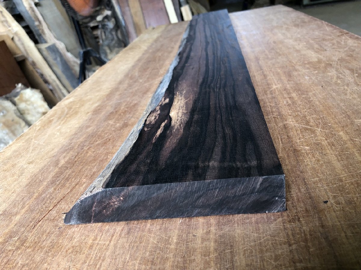 縞黒檀 板材 1028×～153×30㎜《 一枚板 乾燥材 天然木 希少材 木工 