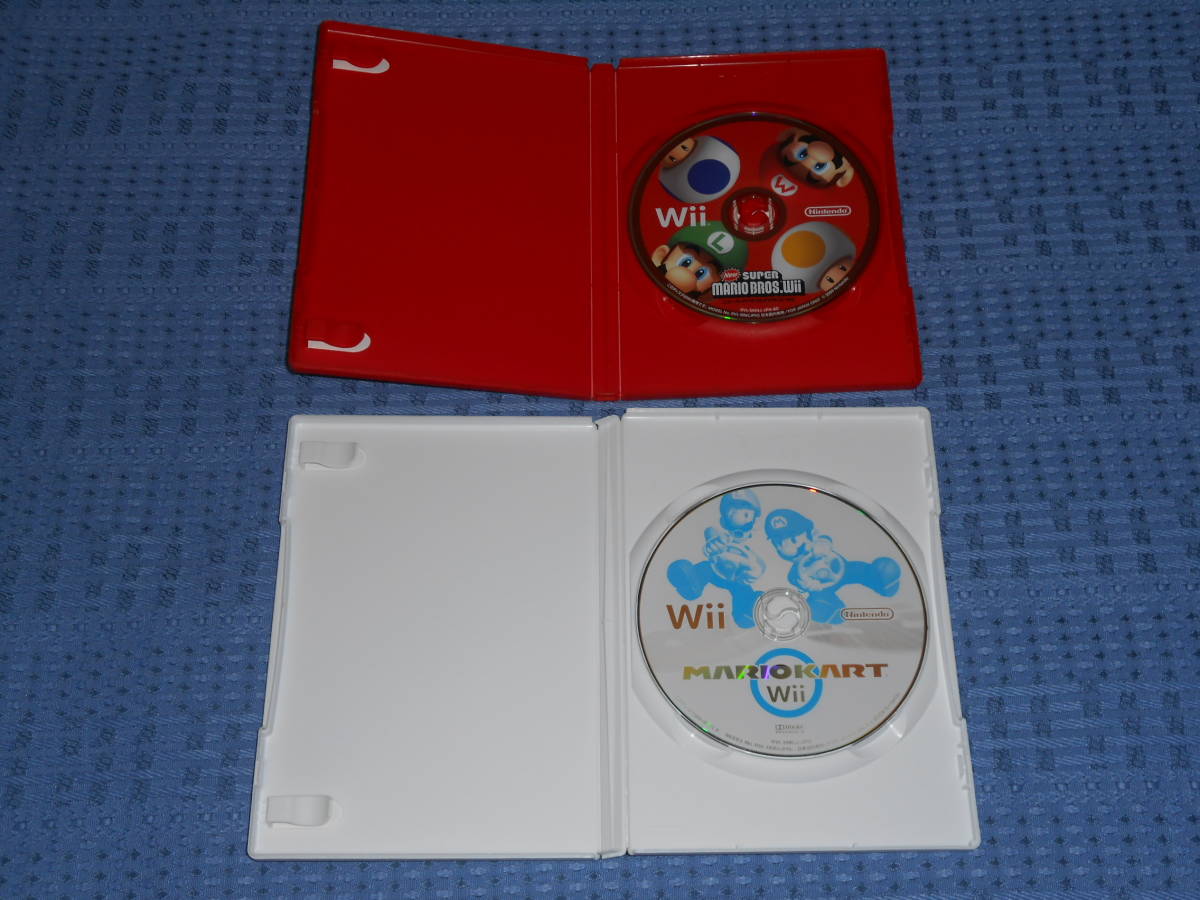 Wiiソフト「マリオカートWii (MARIOKART Wii)」「ニュー・スーパーマリオブラザーズ・Wii (New SUPER MARIO BROS.Wii)」2本 ジャンク品扱い