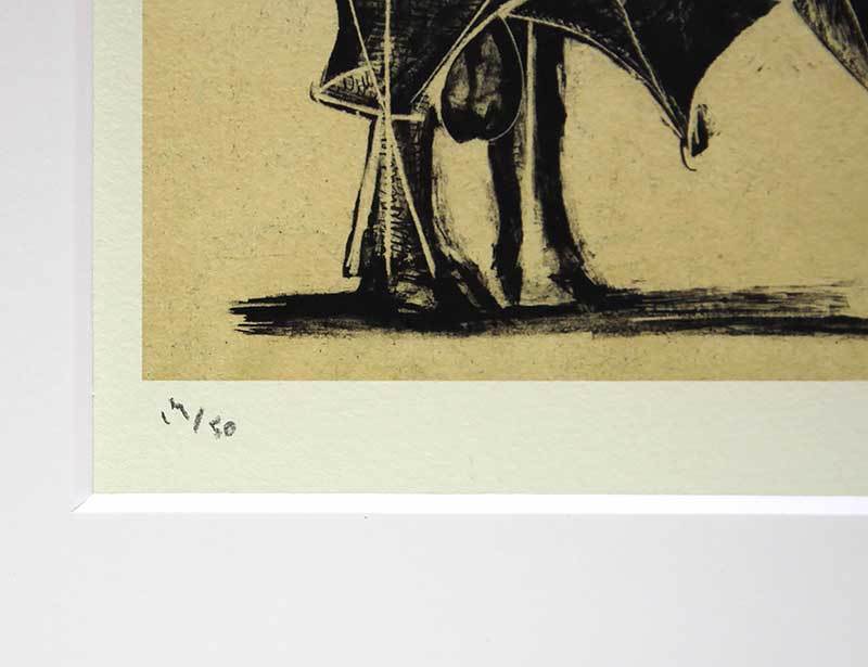 パブロ ピカソ 直筆サイン 証明書 Le Taureau 14/50 闘牛(石版画 高級ブランド ピカソ版画14/50 版画