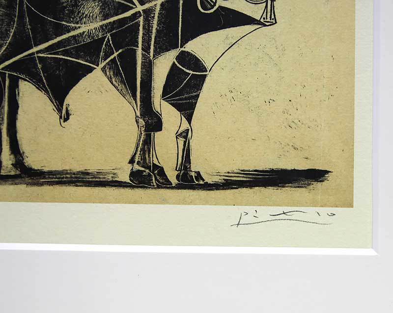 パブロ ピカソ 直筆サイン 証明書 Le Taureau 14/50 闘牛(石版画 高級ブランド ピカソ版画14/50 版画