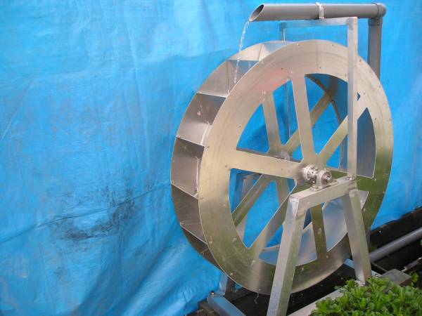 アルミ製 水車 水路利用 水力発電 庭園公園 注文製作品A90 A60 アルミ製 水車 水路利用 水力発電 庭園公園 注文製作品A90 A60