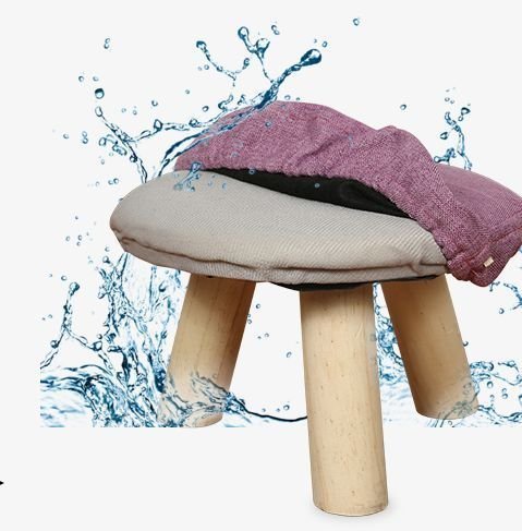 LYW990* stool plain thin type cushion fabric simple ( rectangle, Brown )