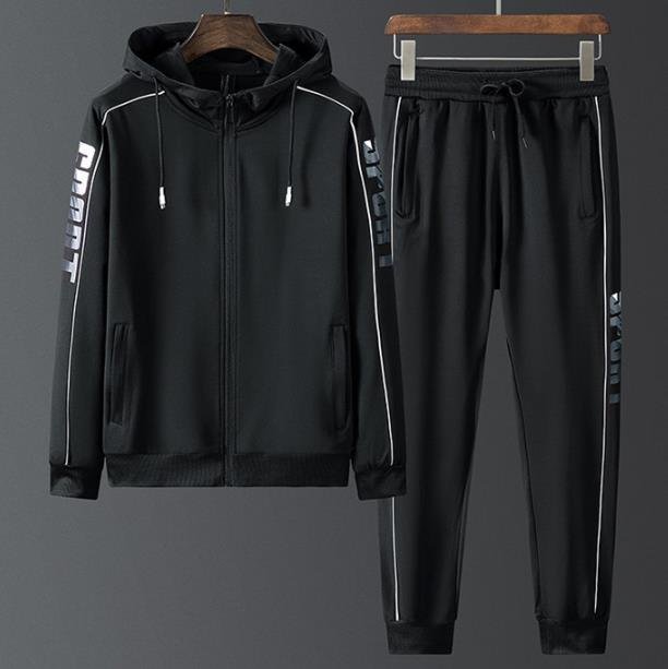 LHK1189* casual simple sweat top and bottom set men's Parker sweat pants jersey sport wear room wear with a hood . part shop put on 