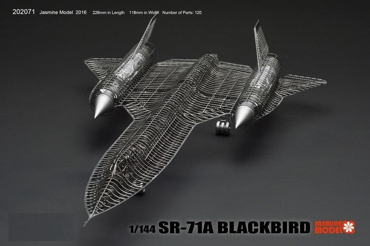 PYD688★MMZ ミンジャス 3D 金属ズル パ1/144 SR-71A BLACKBIRD フル ■ DIY モデル 組立 金属 ト モデルキッ3D レーザーカット パズル_画像4