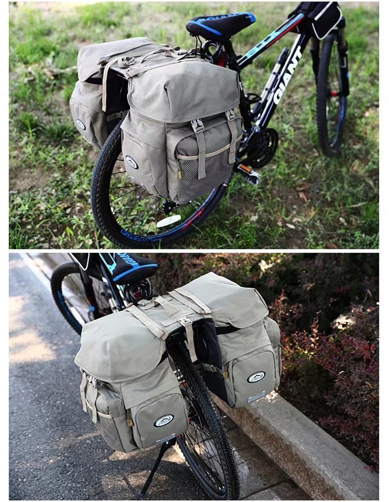 CJM727*2 in 1 велосипед сумка велосипед задний сумка водонепроницаемый 50L велосипед для боковая сумка большой дождевик имеется багажная сумка сумка серый 