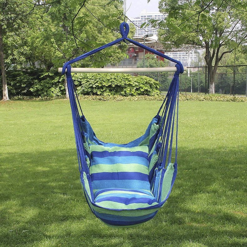 lyw408* новый груз стиль сад гамак [ оттенок голубого ] висячий swing стул 2 подушка взрослый . ребенок ...... днем .