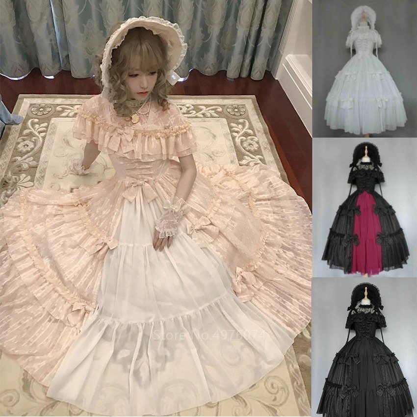 ZKY33* gothic . dono .. Lolita dress retro race dress butterfly .. neck high waist lovely girl cosplay 