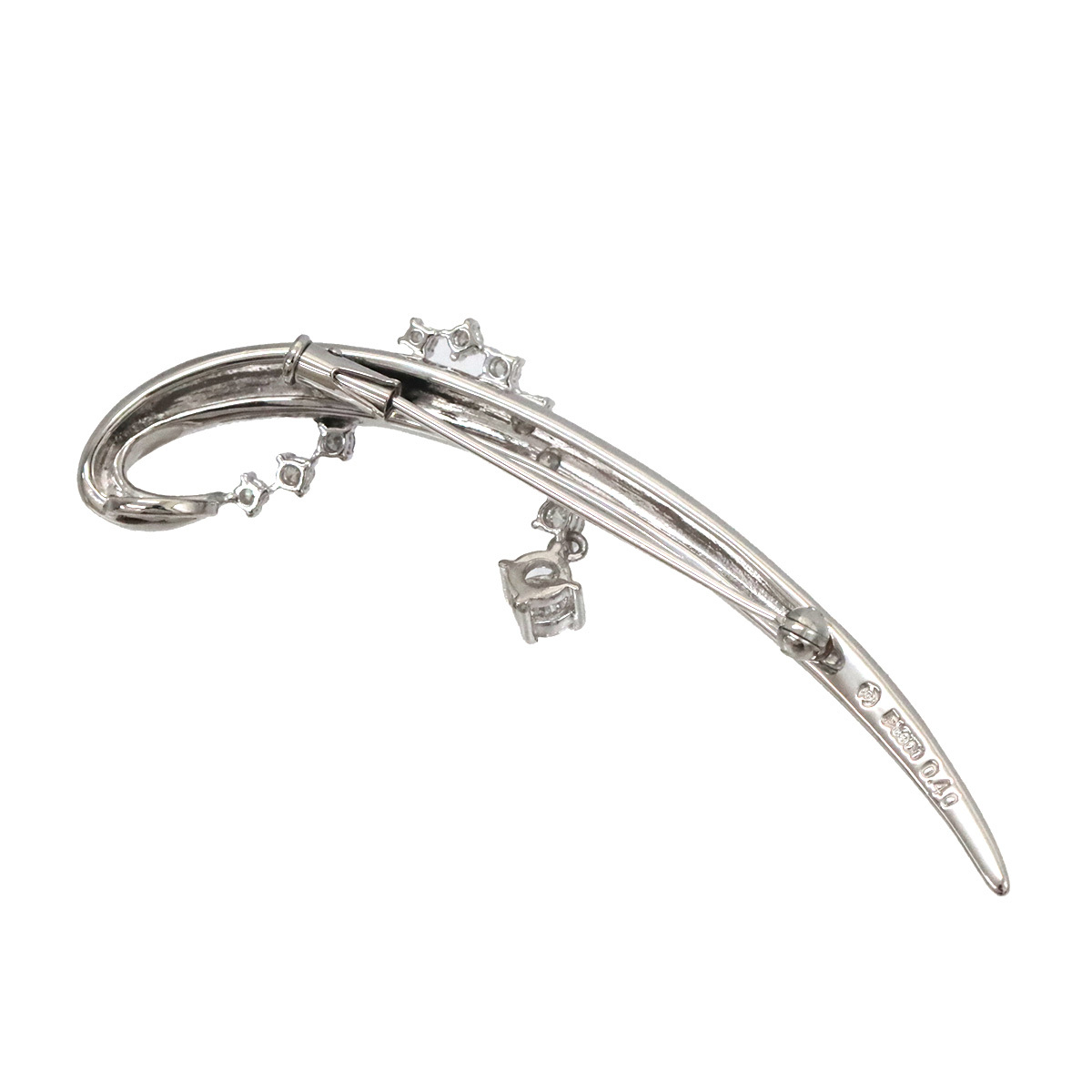 タサキ TASAKI ダイヤ 0.40ct ブローチ Pt プラチナ パール 田崎真珠