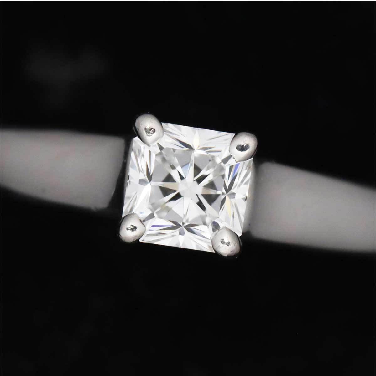 ティファニー TIFFANY&CO. スクエア ダイヤ 0.31ct F/VVS2 7号 リング