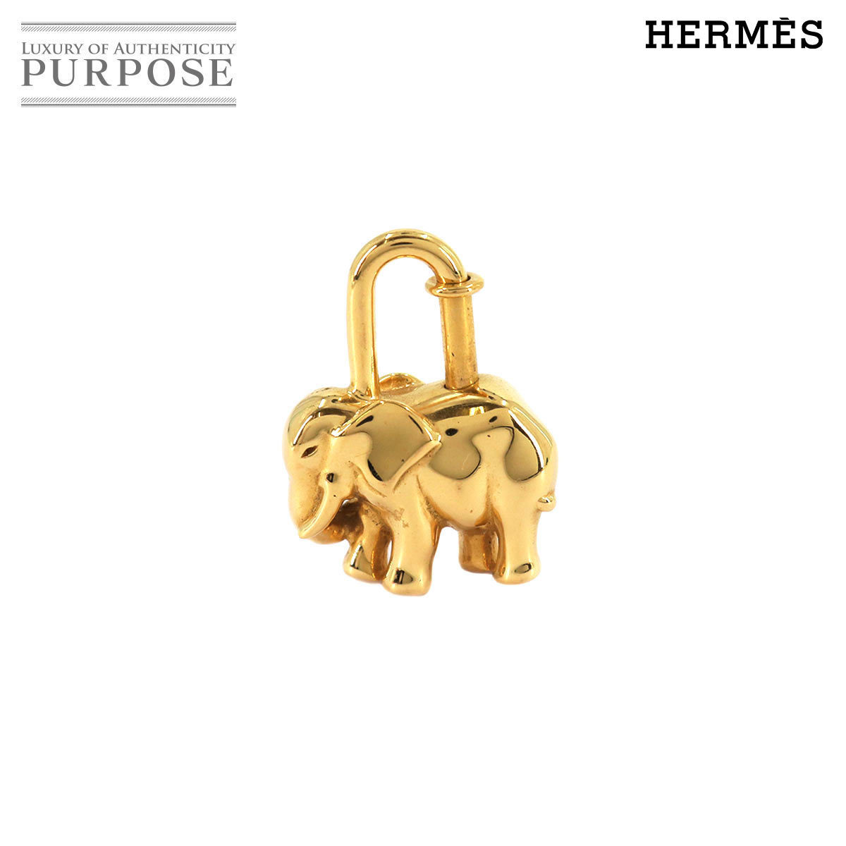エルメス HERMES カデナ チャーム Elephant エレファント 象 ゴールド