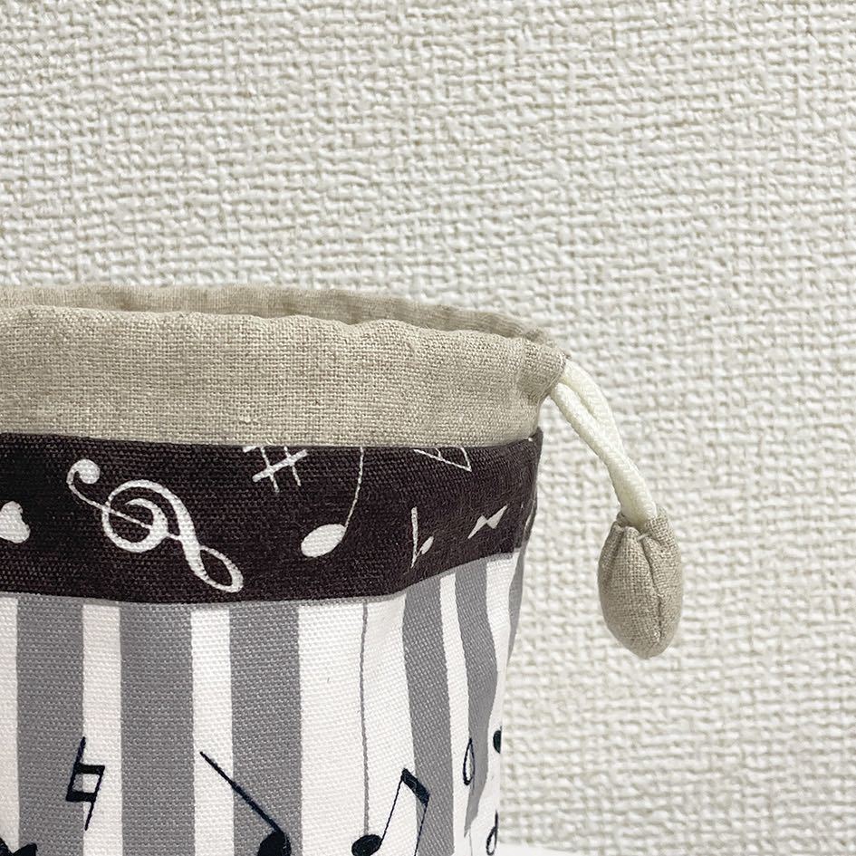 ハンドメイド 丸底 巾着★鍵盤 音符_画像4