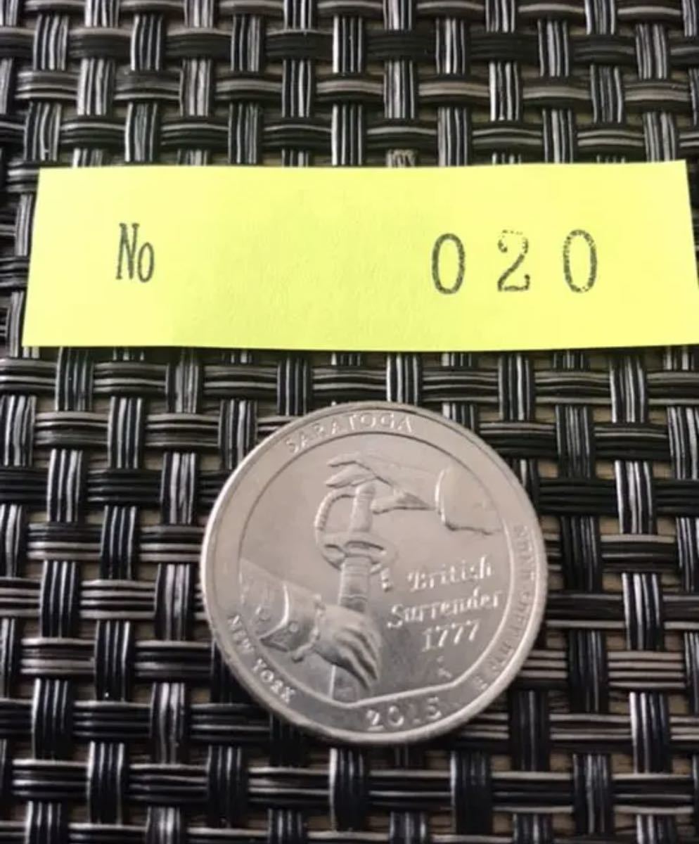 アメリカ記念コイン 25セント Saratoga 21年激安