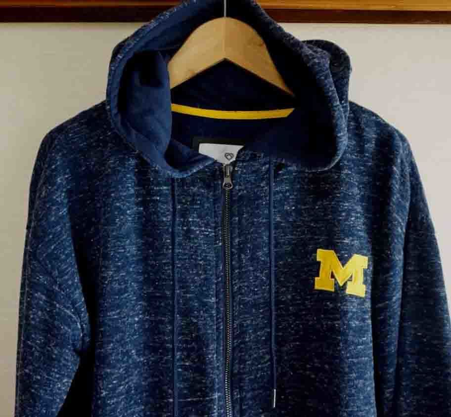 日本男性S-M/海外女性M■古着■薄紺 Colosseumミシガン大学Michigan FULLZIP フルジップパーカー ■アメリカ アメフト　バスケットボール_画像4