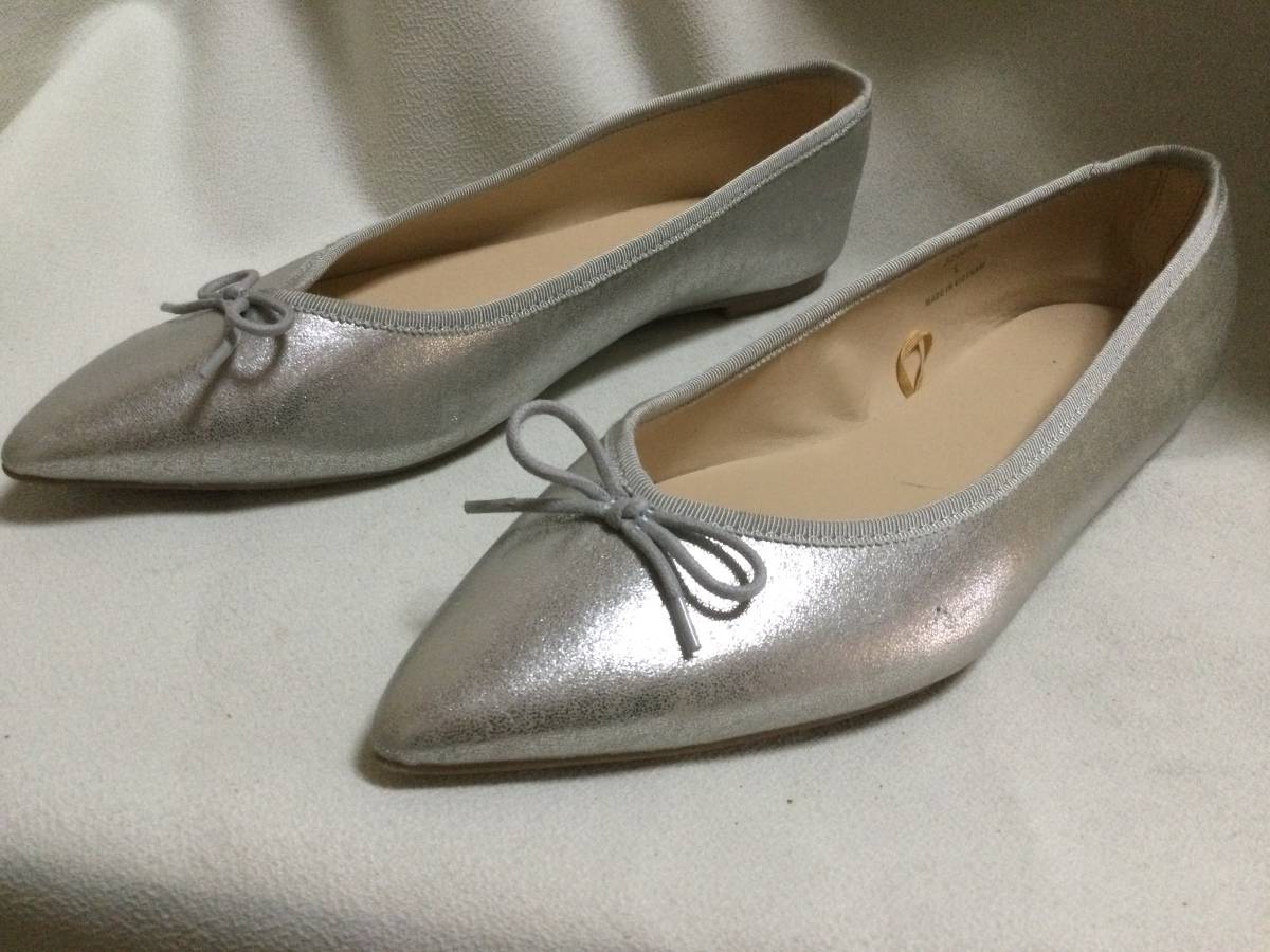 C1598 silver light weight Flat pumps L size 