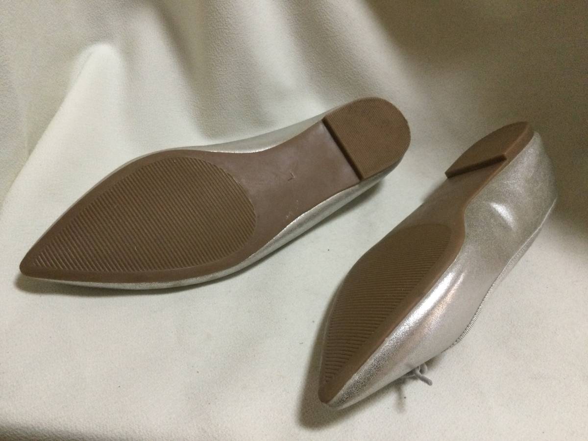 C1598 silver light weight Flat pumps L size 