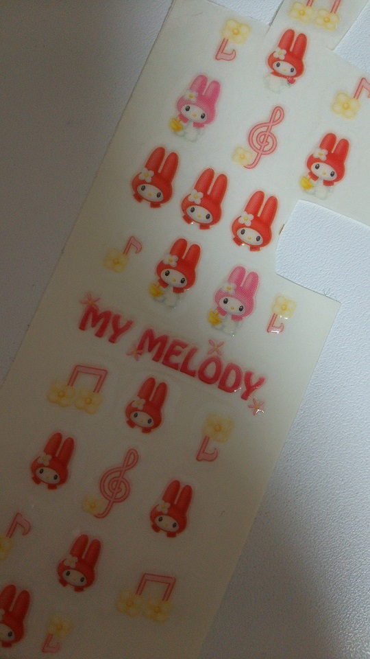  My Melody seal using .. retro that time thing my mero Sanrio goods 