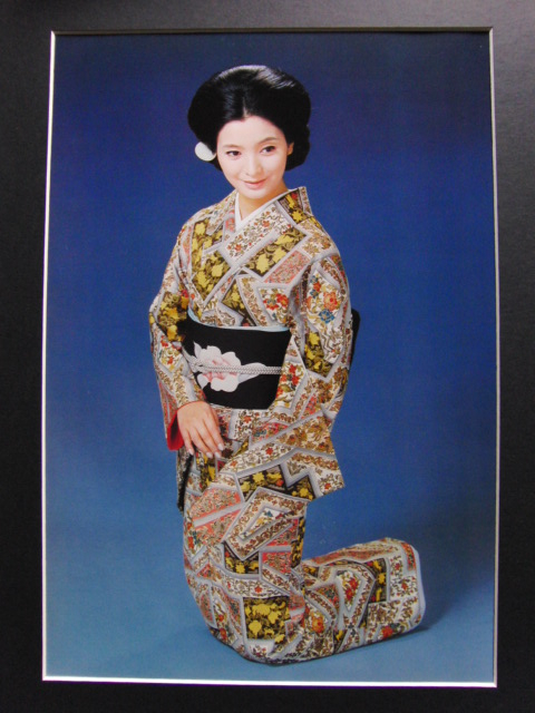  raw rice field ..,[ ultimate rare period thing, Japanese clothes catalog paper. one part ( kimono cloth sample attaching )], new goods amount attaching, free shipping, Showa era woman super movie woman super antique Japanese movie 2