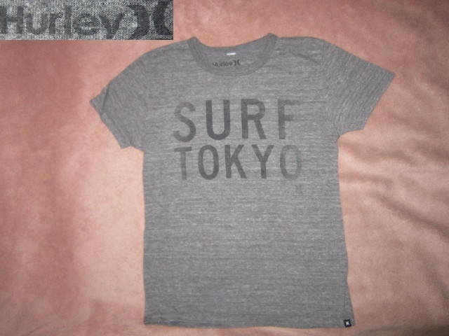 Hurley SURF TOKYO ハーレー サーフ デカロゴ 半袖Tシャツ 灰 S サーフィン サーファー