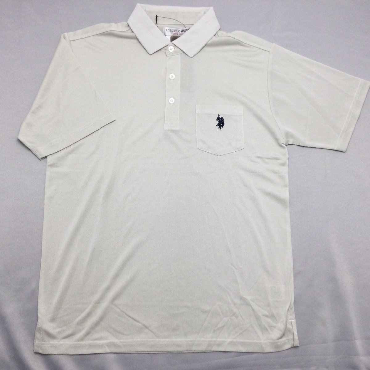 【送料無料】【新品】US.POLO.ASSN メンズ半袖ポロシャツ（天然消臭 UVカット 冷感効果）　L 　　ホワイト★12114_画像1