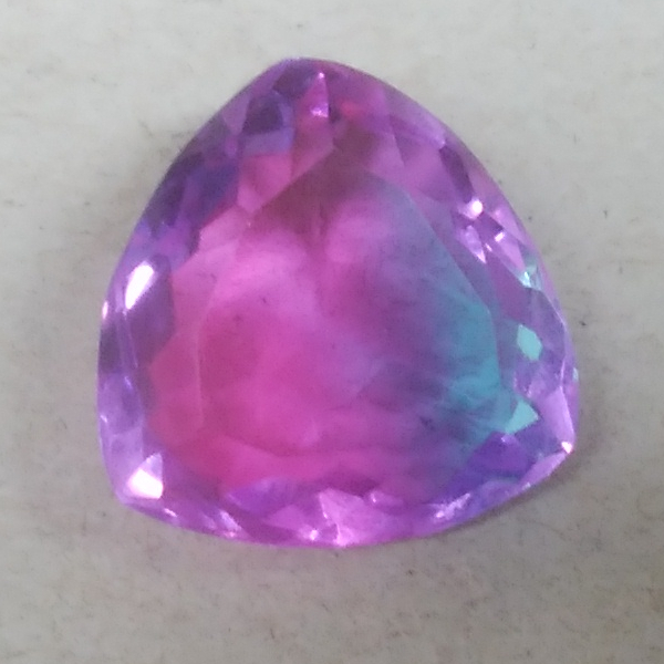 [8.82 ct] バイカラー 合成トルマリン トリリオンカット ルース 宝石 ジュエリー_画像1