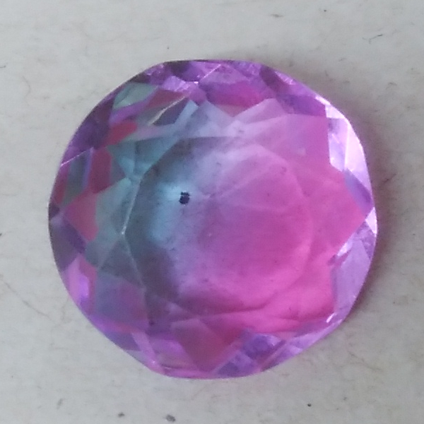 [9.71 ct] バイカラー 合成トルマリン ラウンドカット ルース 宝石 ジュエリー_画像1